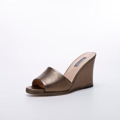 SJP by Sarah Jessica Parker Kit 80mm Gold Leather Wedge Sandals