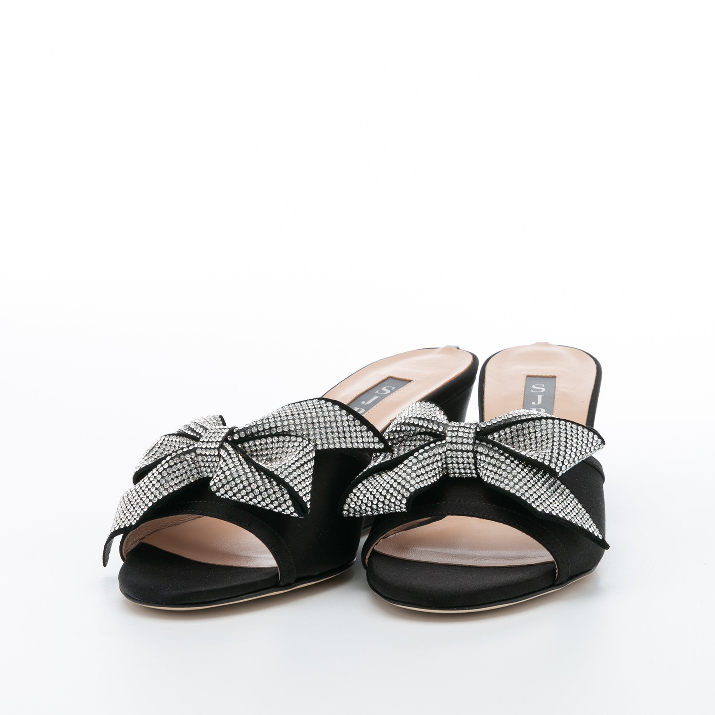 SJP by Sarah Jessica Parker Dina 50mm Black Satin Wedge Sandals