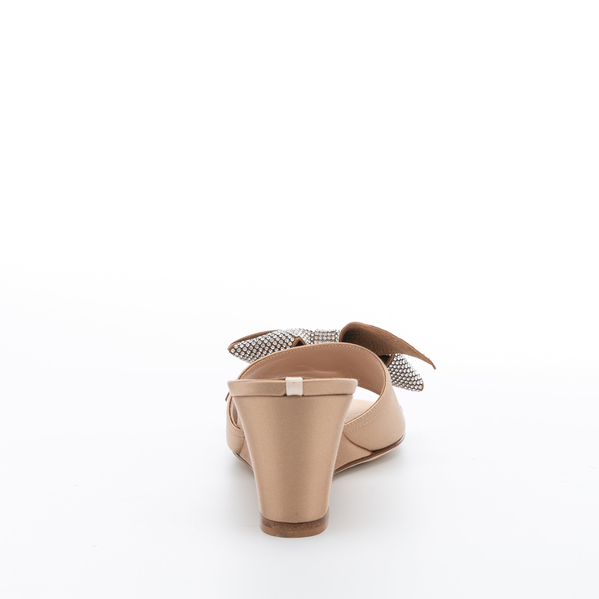 SJP by Sarah Jessica Parker Dina 50mm Nude Satin Wedge Sandals