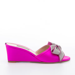 SJP by Sarah Jessica Parker Dina 50mm Candy Satin Wedge Sandals