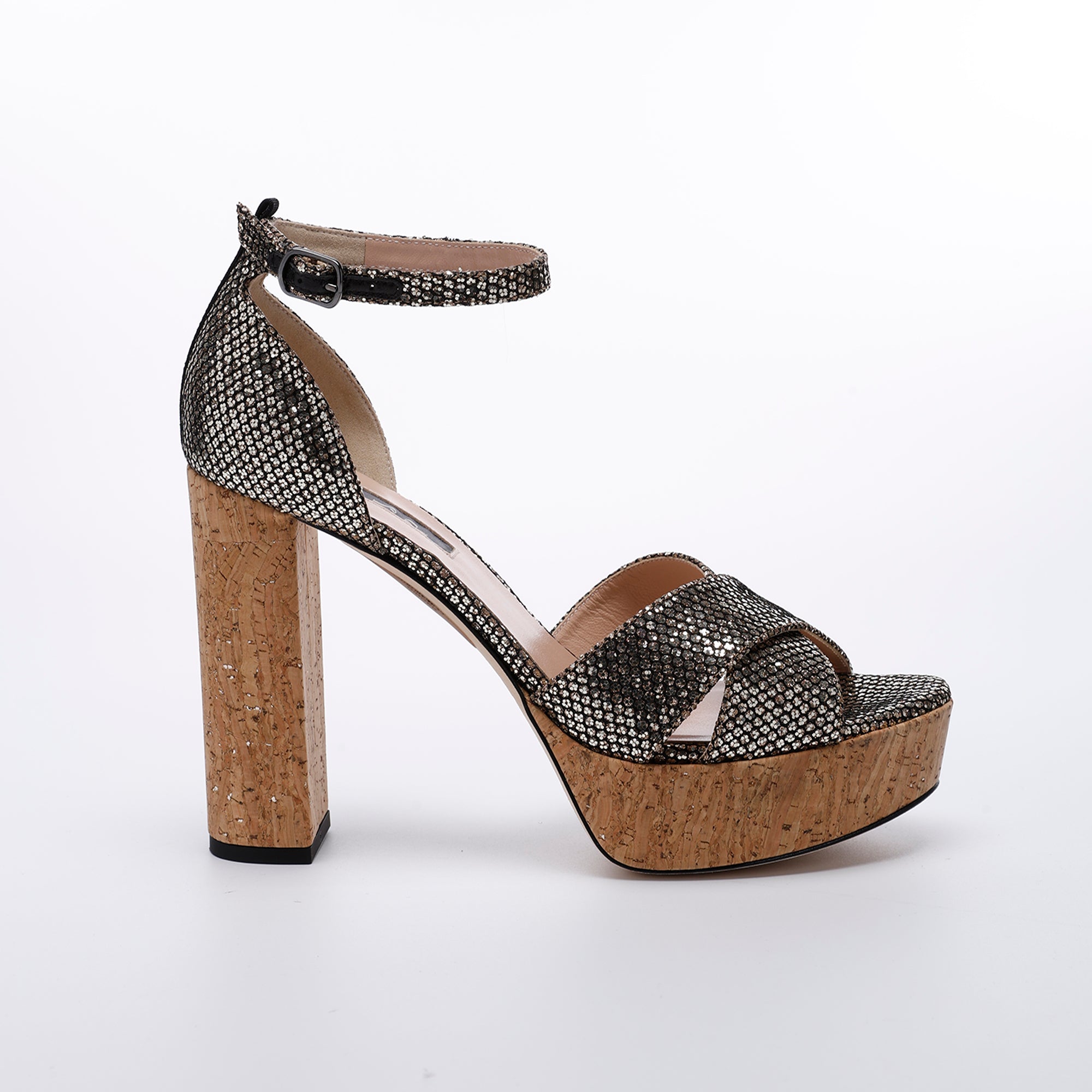 SJP by Sarah Jessica Parker Ginger 90mm Gold Fabric Platform Sandals