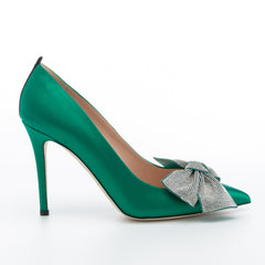 SJP by Sarah Jessica Parker Samara 100mm Emerald Green Satin Pumps