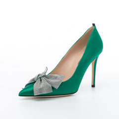 SJP by Sarah Jessica Parker Samara 100mm Emerald Green Satin Pumps