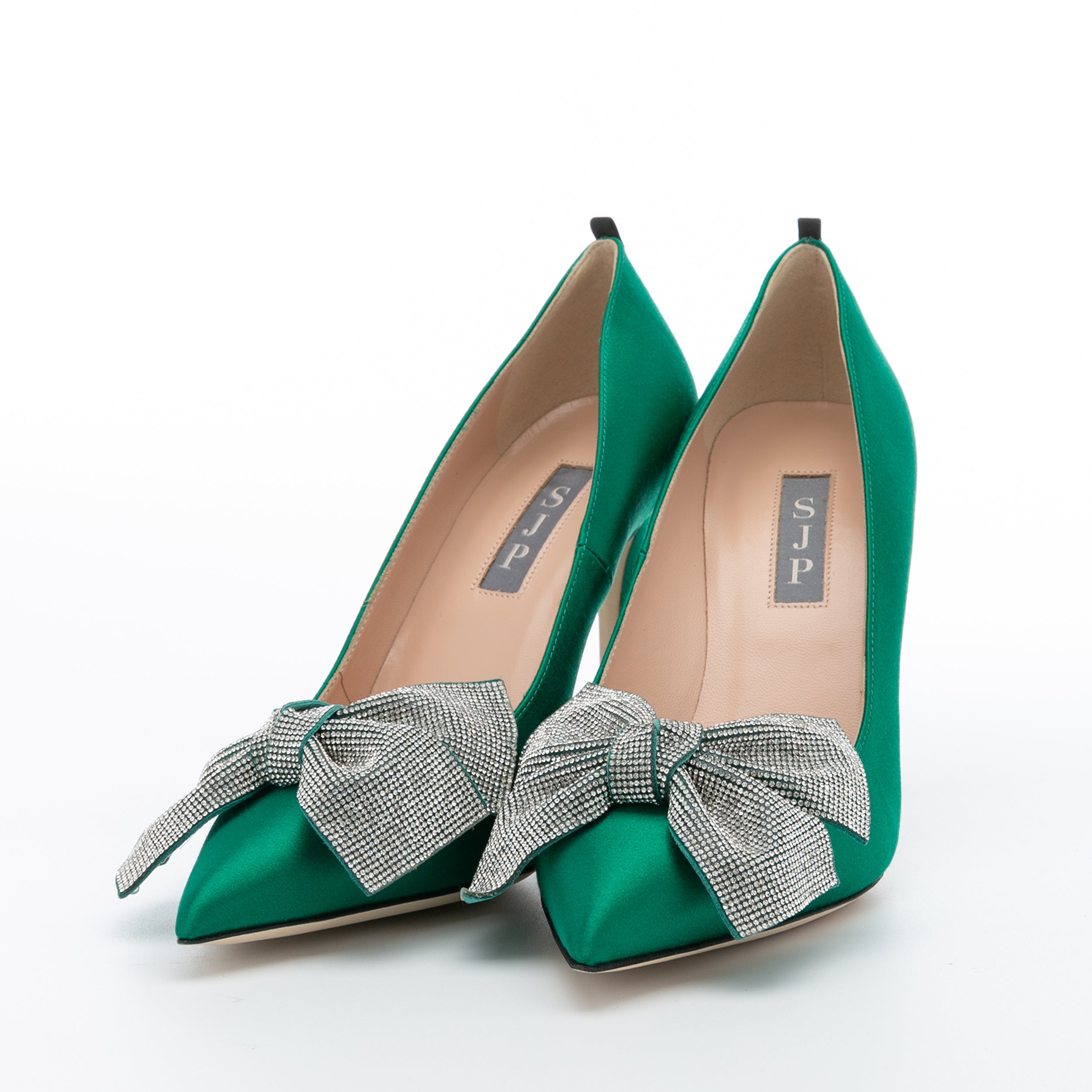 SJP by Sarah Jessica Parker Samara 100mm Emerald Green Satin Pumps