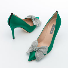 SJP by Sarah Jessica Parker Samara 100mm Emerald Green Satin Pumps