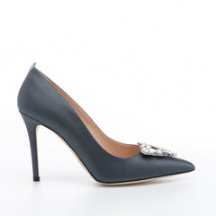 SJP by Sarah Jessica Parker Ola 100mm Dark Grey Satin Pumps