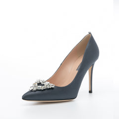 SJP by Sarah Jessica Parker Ola 100mm Dark Grey Satin Pumps