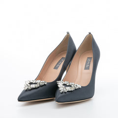 SJP by Sarah Jessica Parker Ola 100mm Dark Grey Satin Pumps