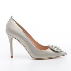 SJP by Sarah Jessica Parker Noussa 100mm Light Grey Satin Pumps