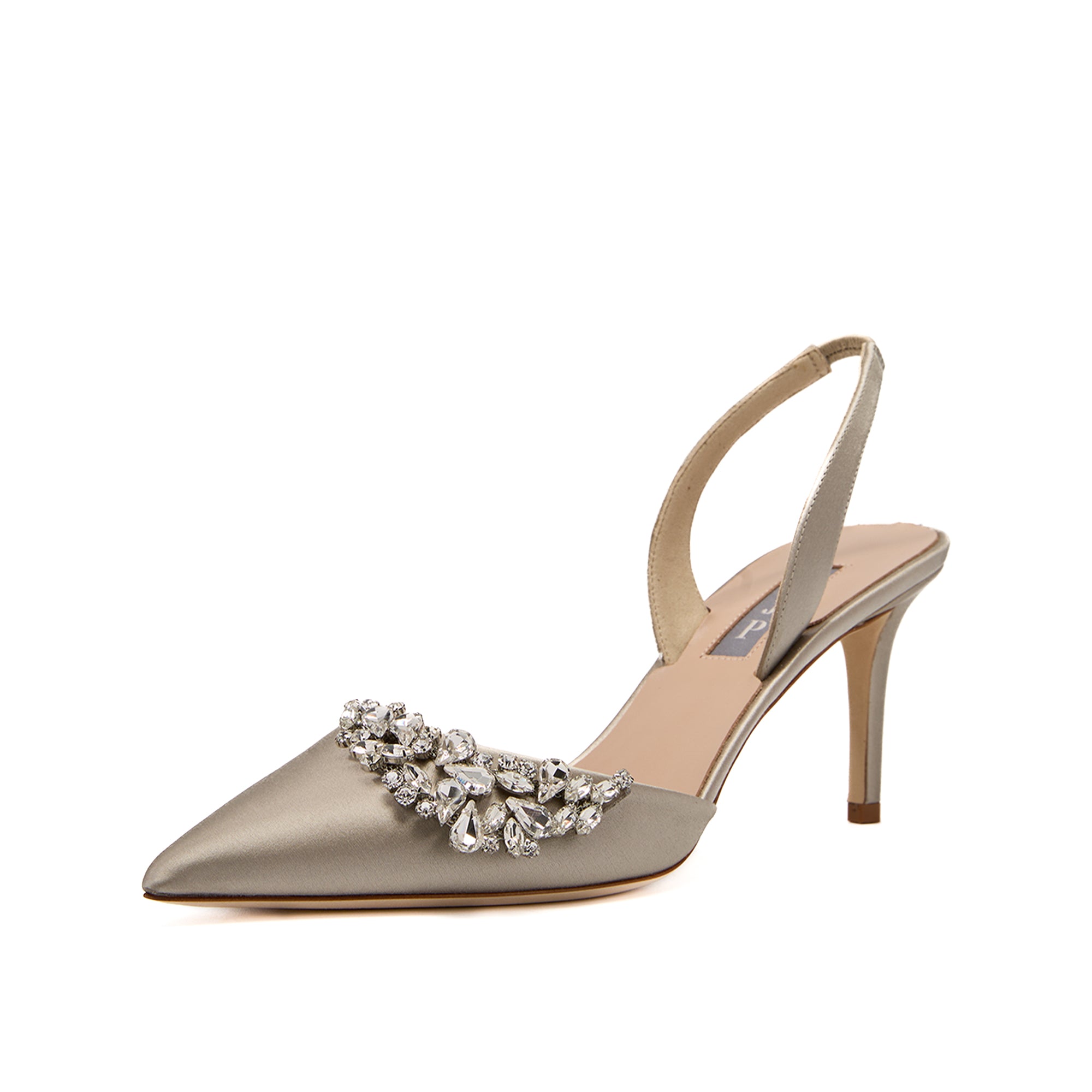 SJP by Sarah Jessica Parker Frieze 70mm Light Grey Satin Pumps