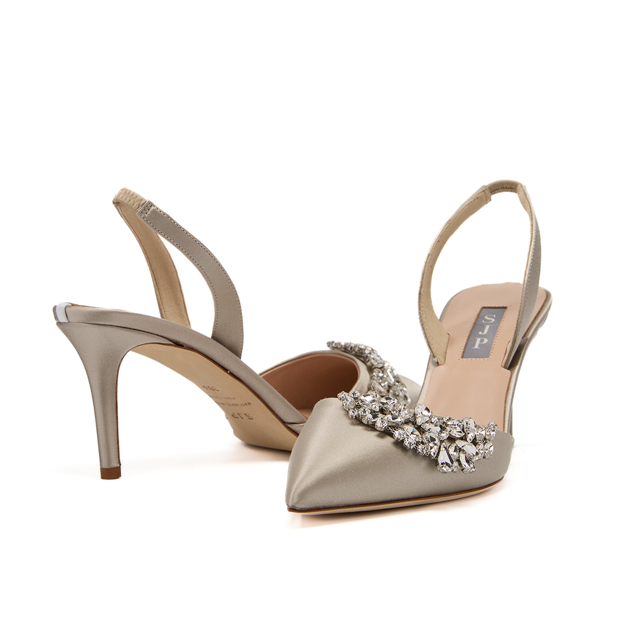 SJP by Sarah Jessica Parker Frieze 70mm Light Grey Satin Pumps