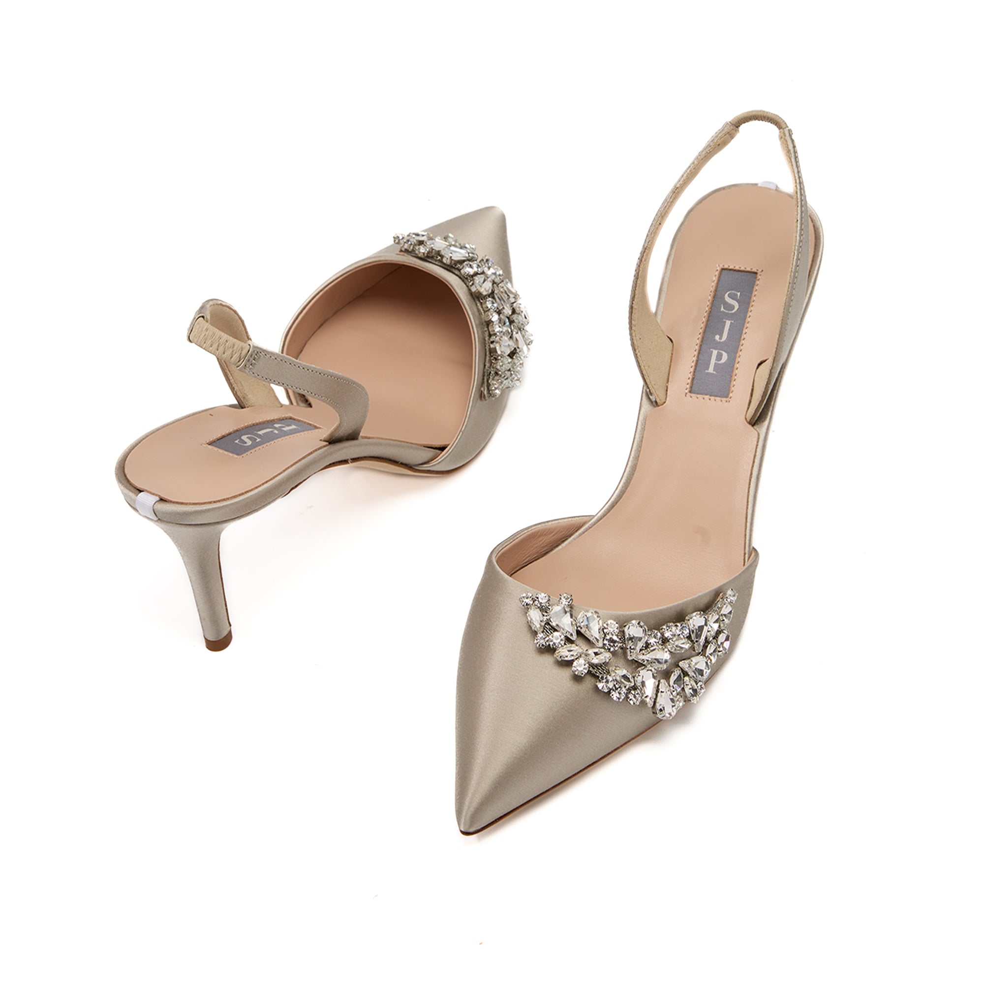 SJP by Sarah Jessica Parker Frieze 70mm Light Grey Satin Pumps