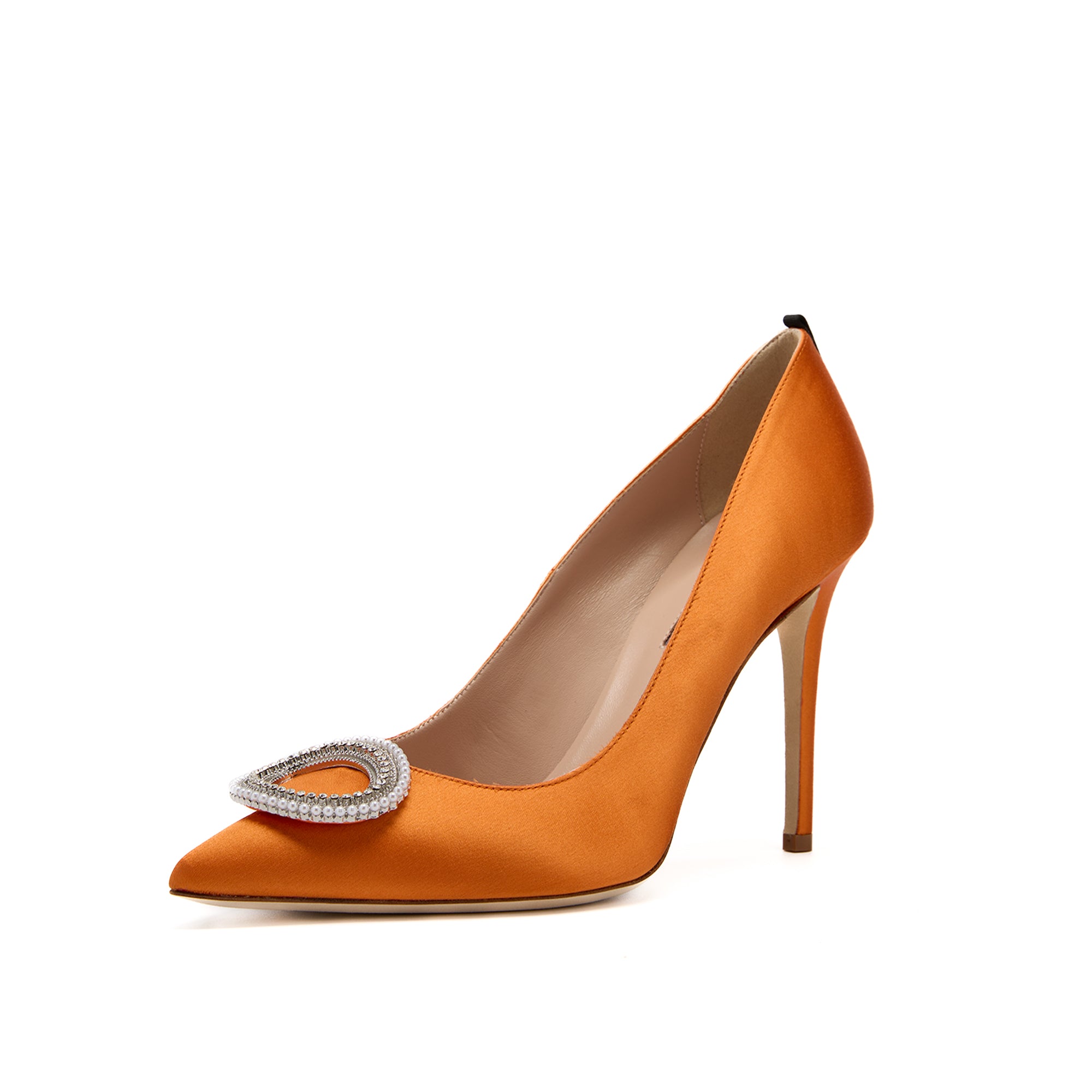 SJP by Sarah Jessica Parker Merry 100mm Orange Satin Pumps