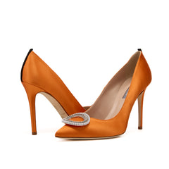 SJP by Sarah Jessica Parker Merry 100mm Orange Satin Pumps