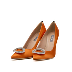 SJP by Sarah Jessica Parker Merry 100mm Orange Satin Pumps