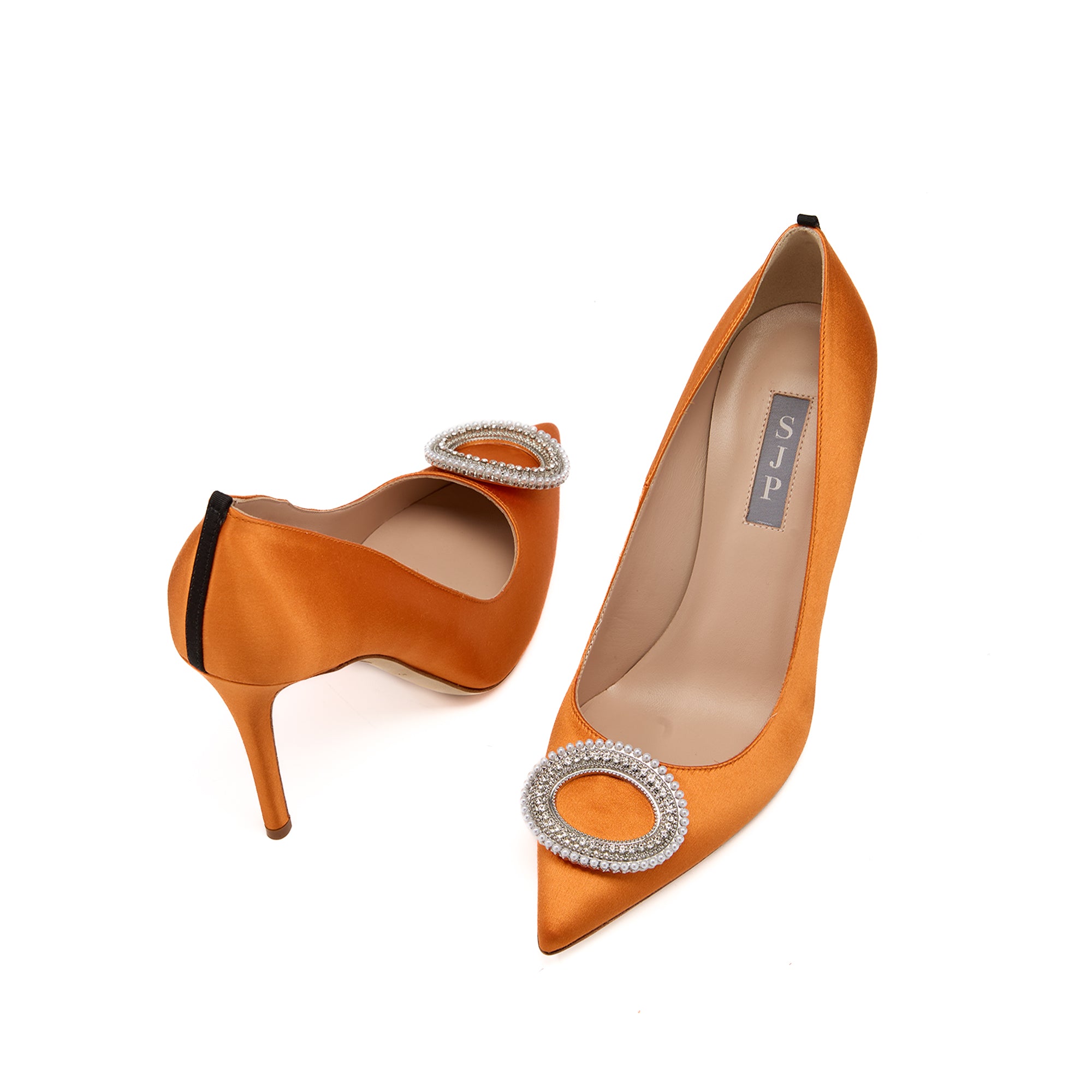 SJP by Sarah Jessica Parker Merry 100mm Orange Satin Pumps