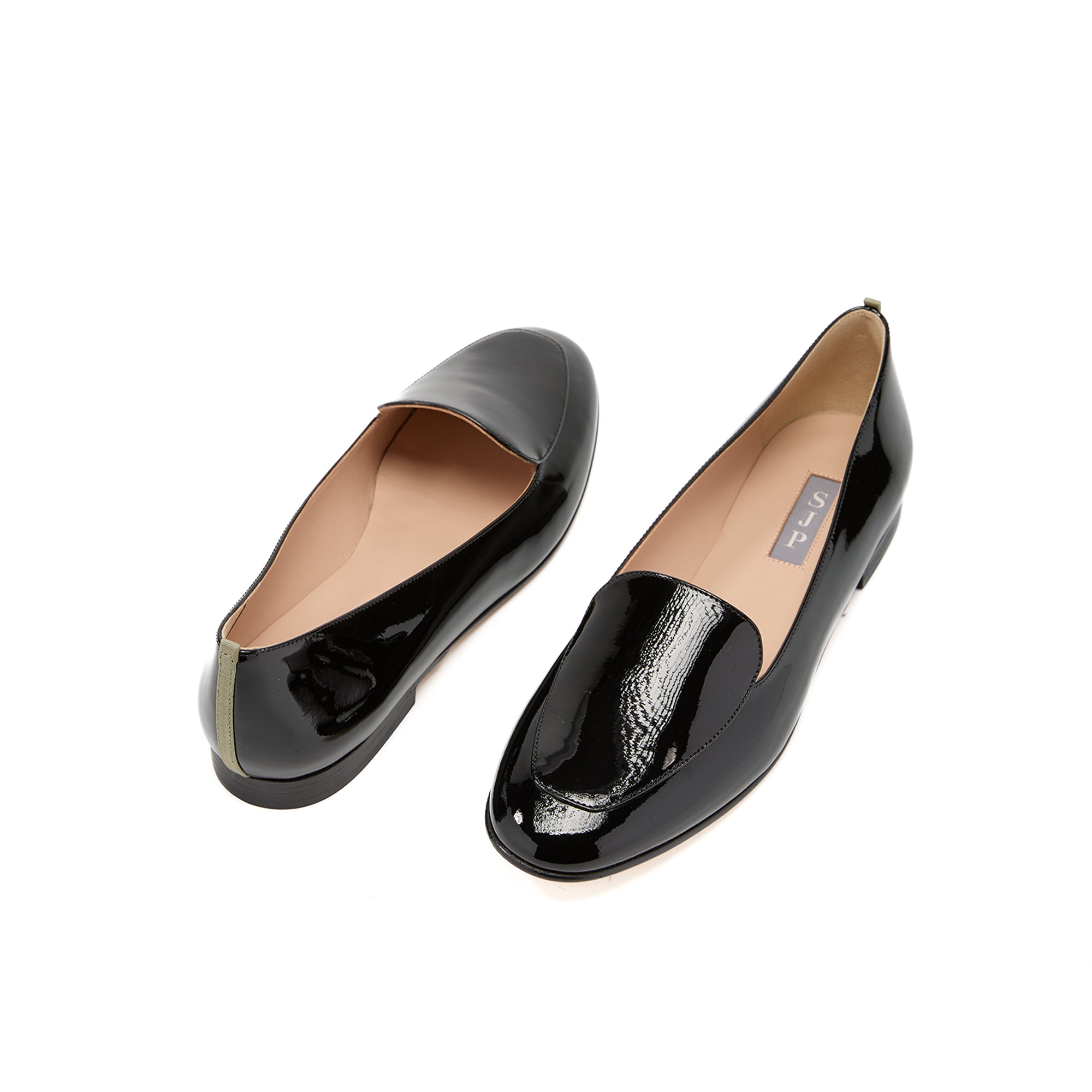 SJP by Sarah Jessica Parker Ped Bis 10mm Black Patent Flat Sandals