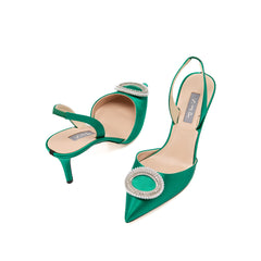 SJP by Sarah Jessica Parker Merrily 70mm Emerald Green Satin Pumps