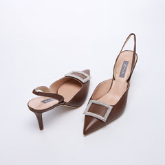 SJP by Sarah Jessica Parker Noblesli 70mm Tan Leather Slingback