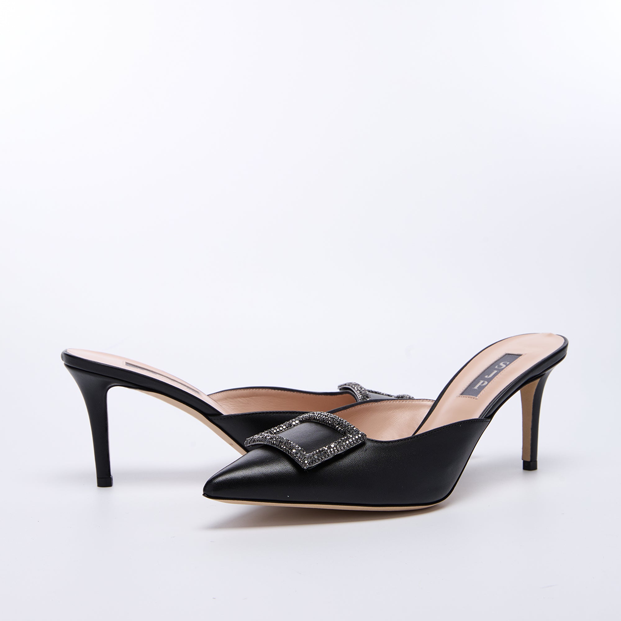 SJP by Sarah Jessica Parker Noble 70mm Black Leather Mules