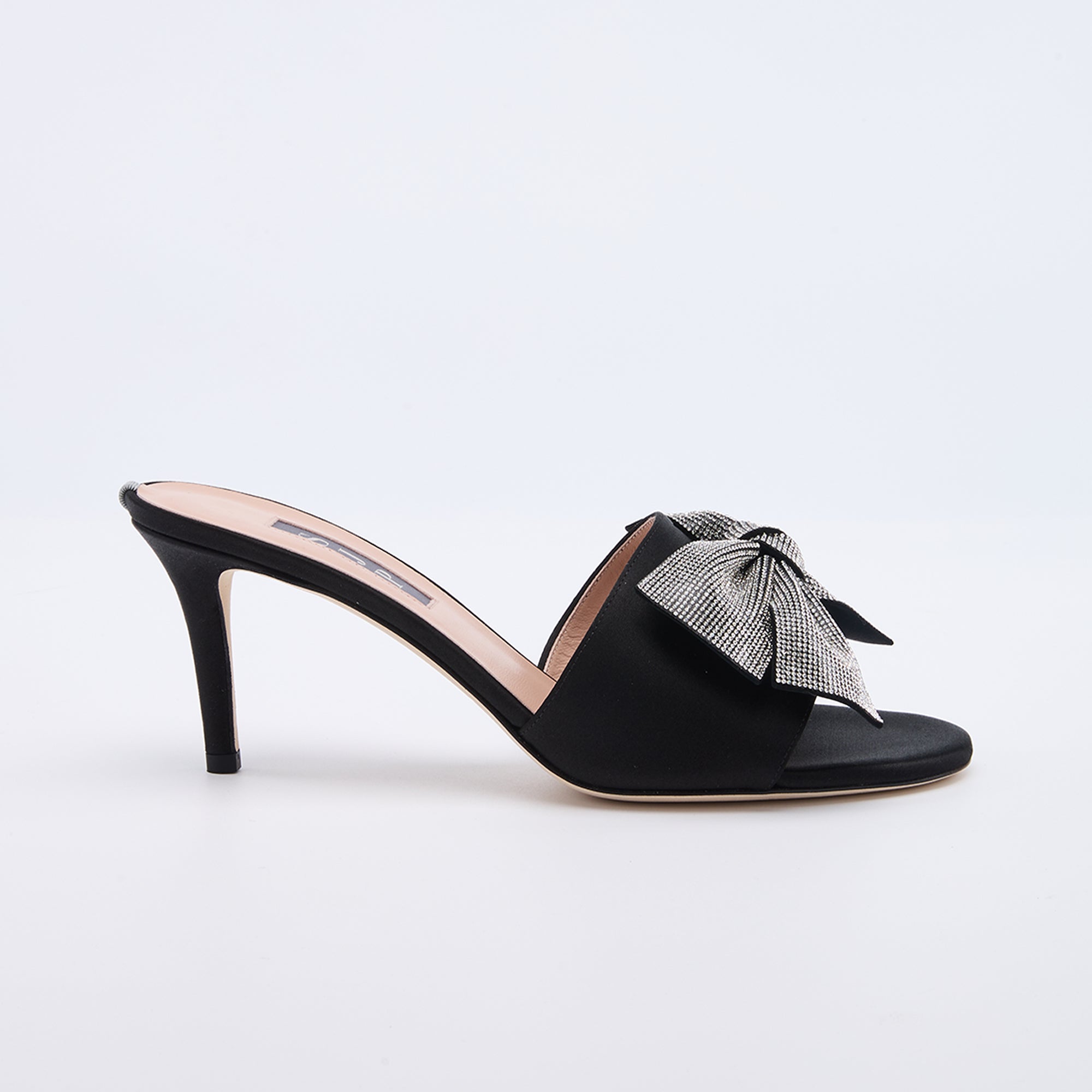 SJP by Sarah Jessica Parker Alcott 70mm Black Satin Sandals