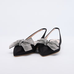 SJP by Sarah Jessica Parker Viv 10mm Black Satin Flat Sandals
