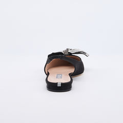 SJP by Sarah Jessica Parker Viv 10mm Black Satin Flat Sandals