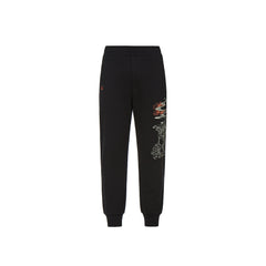 Evisu Black Komainu Frame Printed Sweatpants