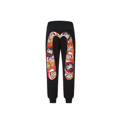 Evisu Black Daruma Komainu Printed Daicock Sweatpants