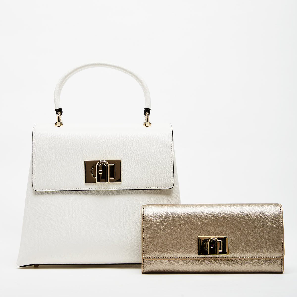 Furla 1927 Top Handle Bag with Continental Wallet Combo Talco H Champagne S One Size