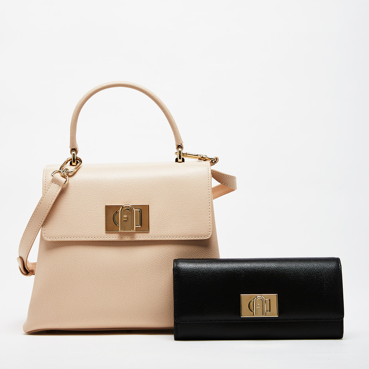 Furla 1927 Top Handle Bag with Continental Wallet Combo Ballerina I Nero S One Size