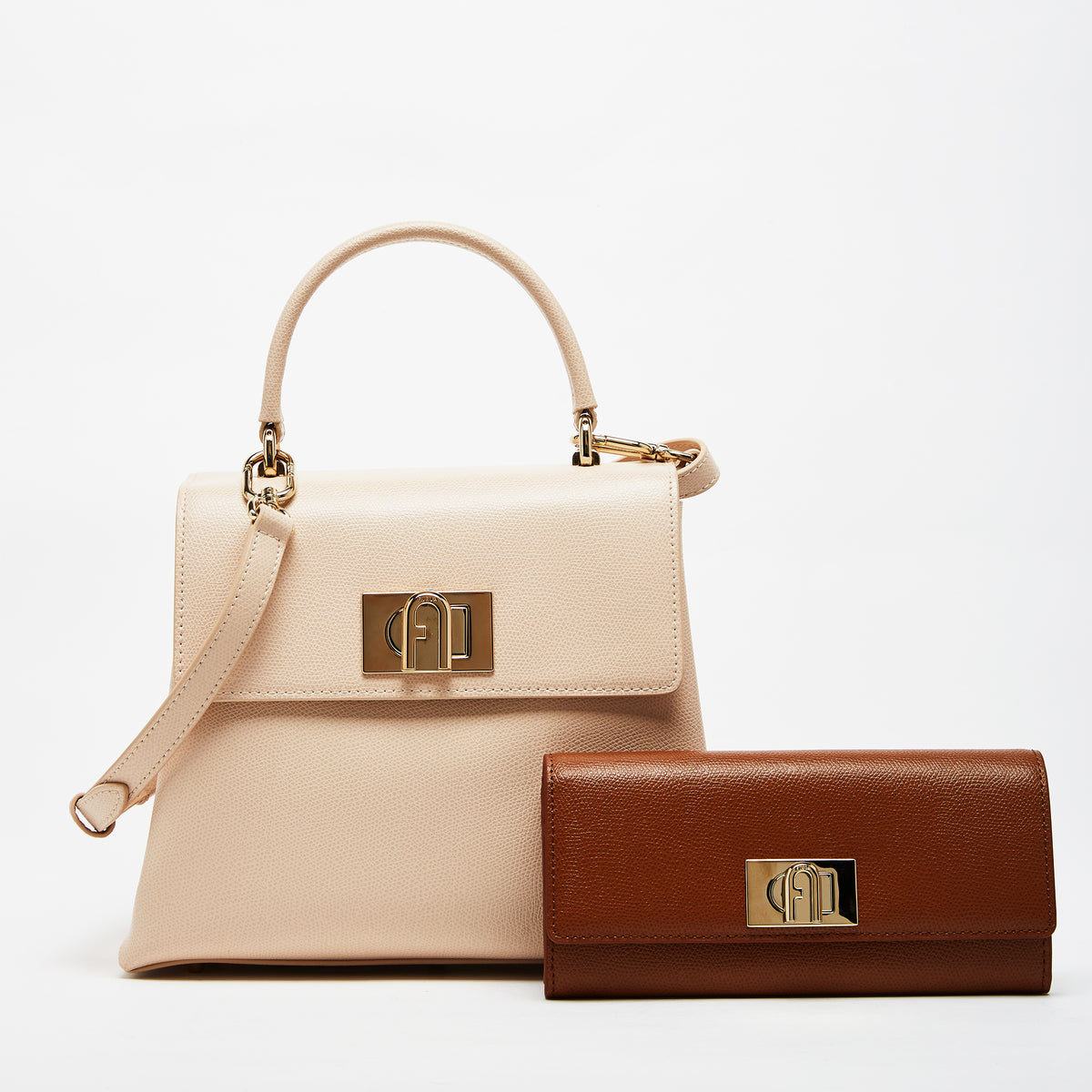 Furla 1927 Top Handle Bag with Continental Wallet Combo Ballerina I Cognac H S One Size