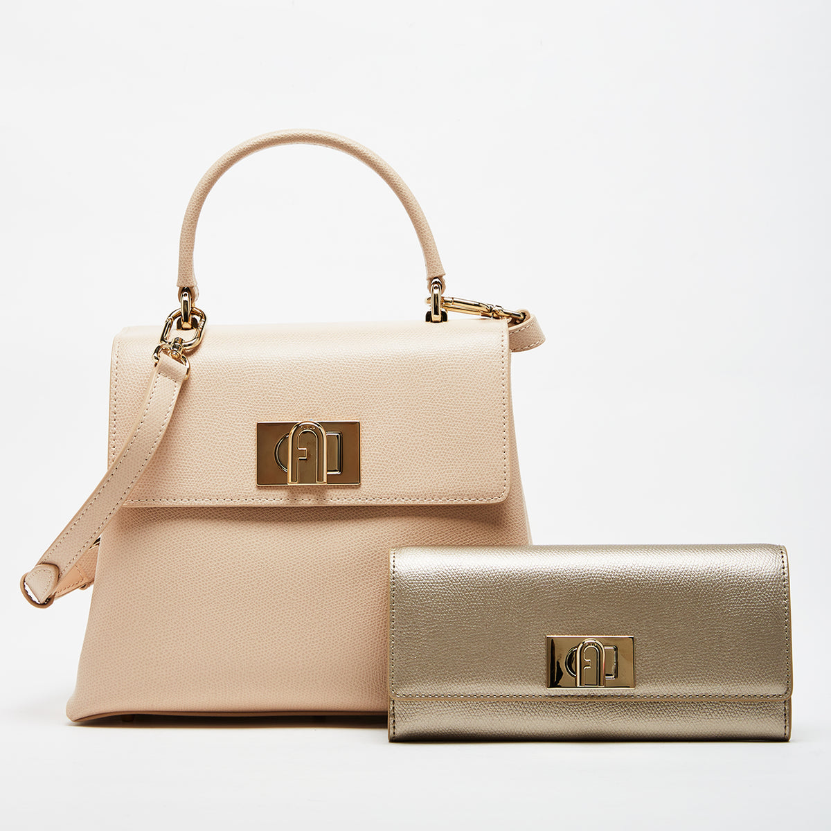 Furla 1927 Top Handle Bag with Continental Wallet Combo Ballerina I Champagne S One Size