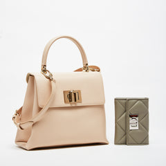Furla 1927 Top Handle Bag with Compact Wallet Combo Ballerina I Marmo C S M