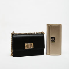Furla 1927 Mini Crossbody Bag with Continental Wallet Combo Nero Champagne Mini One Size