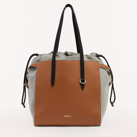 Furla Net Tote Bag Cognac H/Nero L