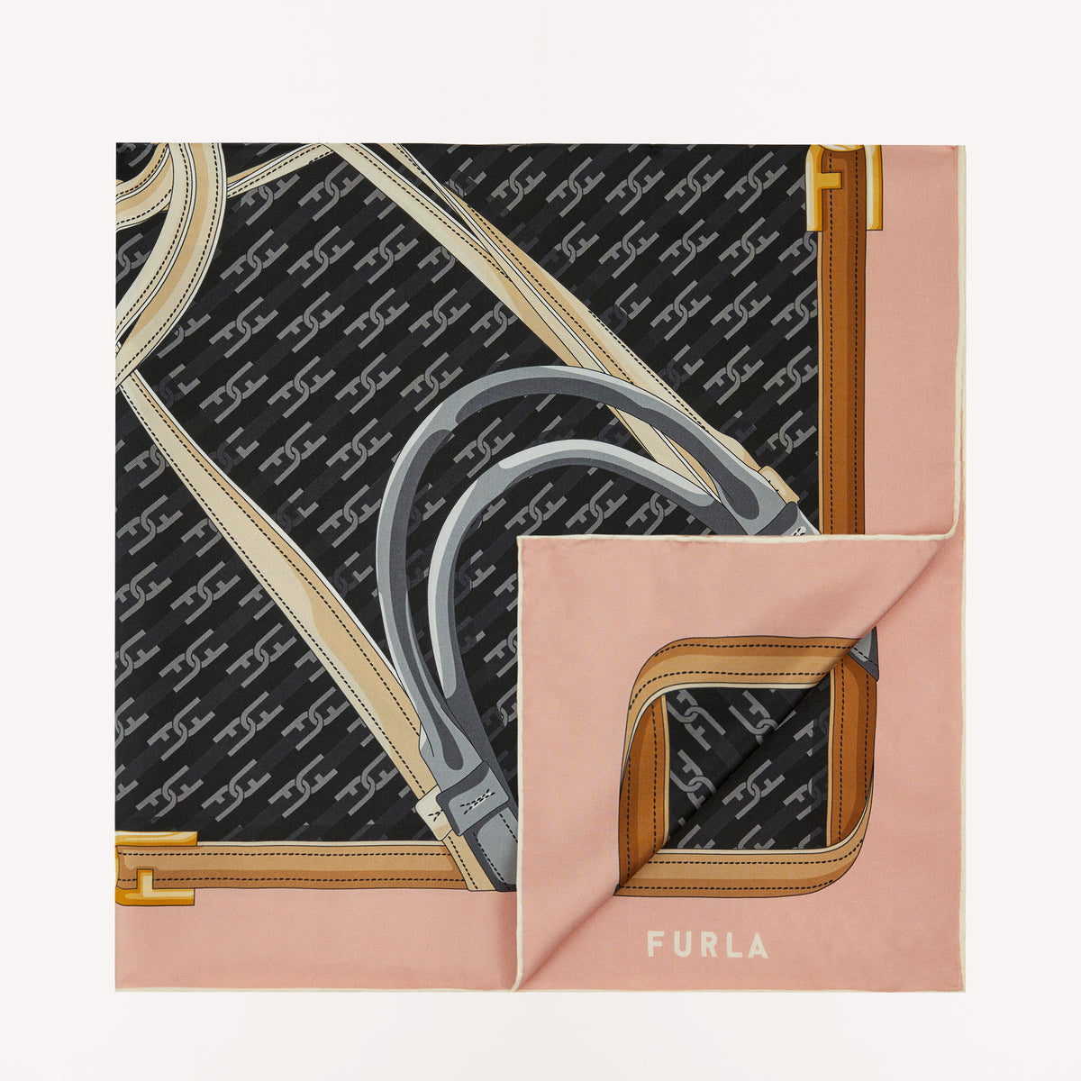 Furla Tortona Carre' 90X90, Nero, Set Twl Arc Cat