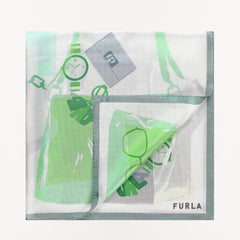 Furla Tortona Carre' 90x90 WT00021 Mineral Green 90x90 Seta Twill Bags