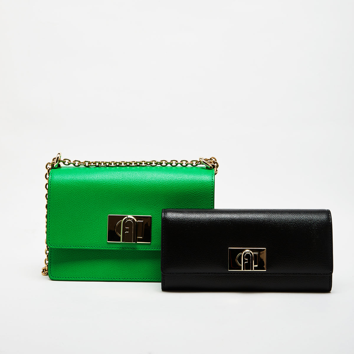 Furla 1927 Mini Crossbody Bag with Continental Wallet Combo Grass Nero Mini One Size