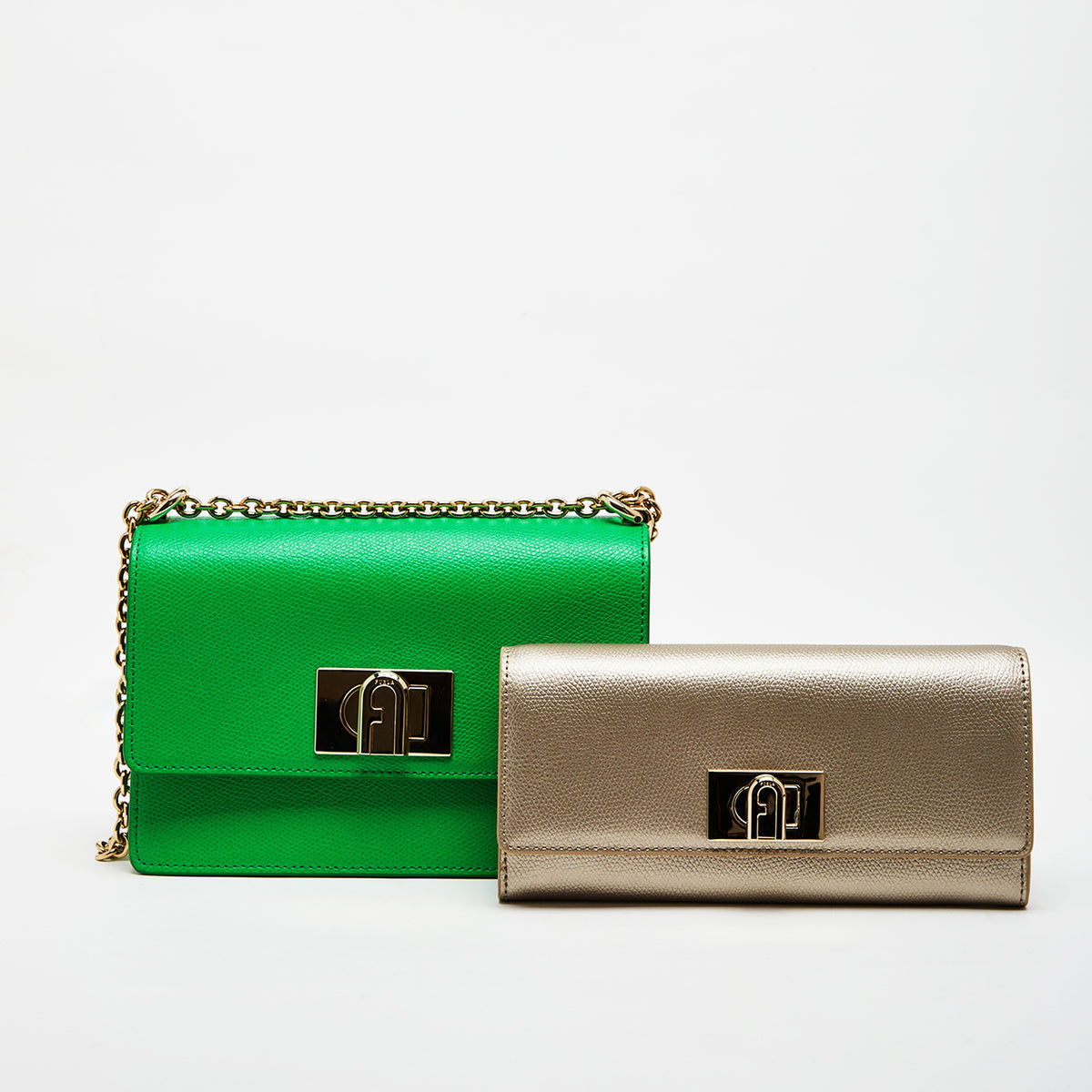 Furla 1927 Mini Crossbody Bag with Continental Wallet Combo Grass Champagne Mini One Size