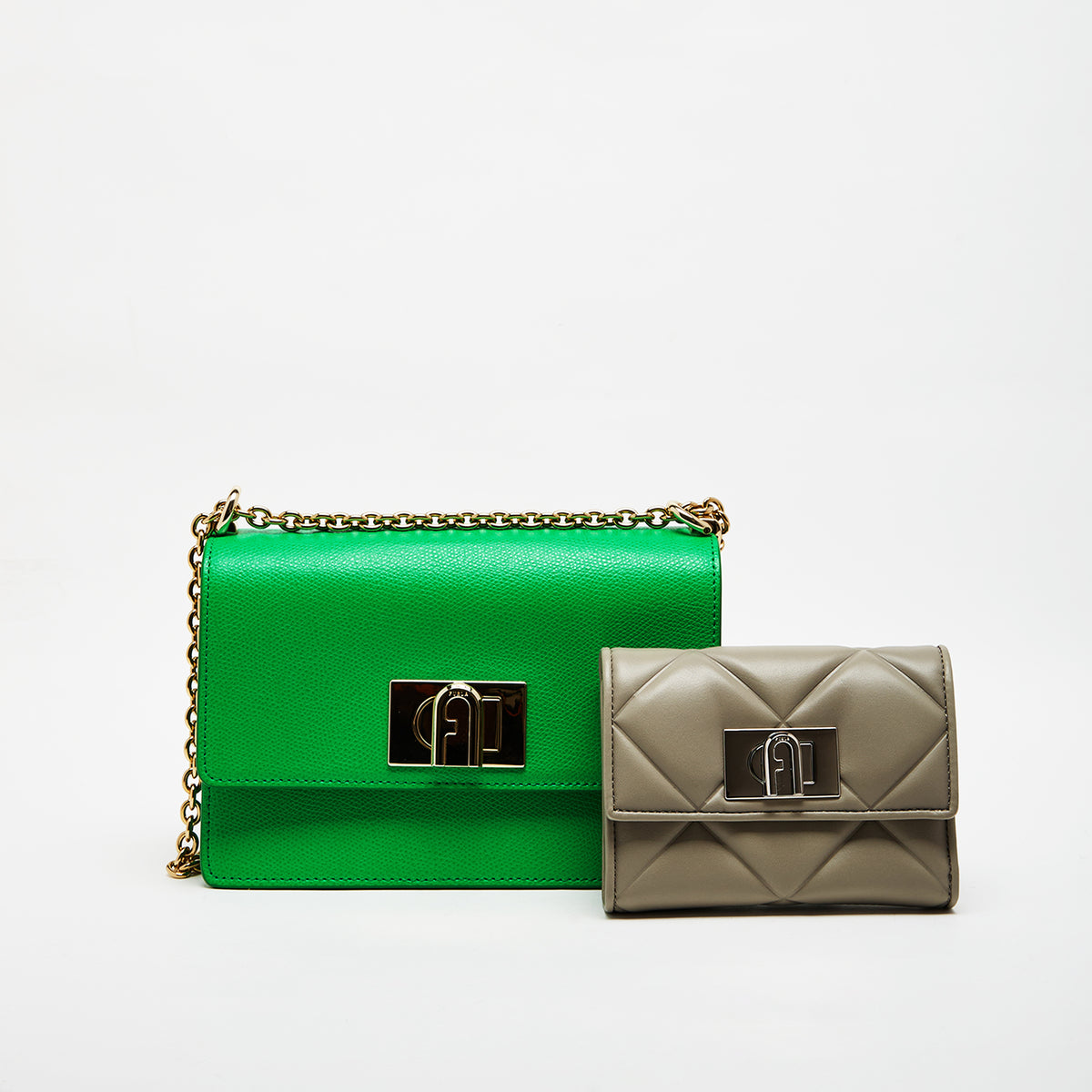 Furla 1927 Mini Crossbody Bag with Compact Wallet Combo Grass Marmo C Mini M