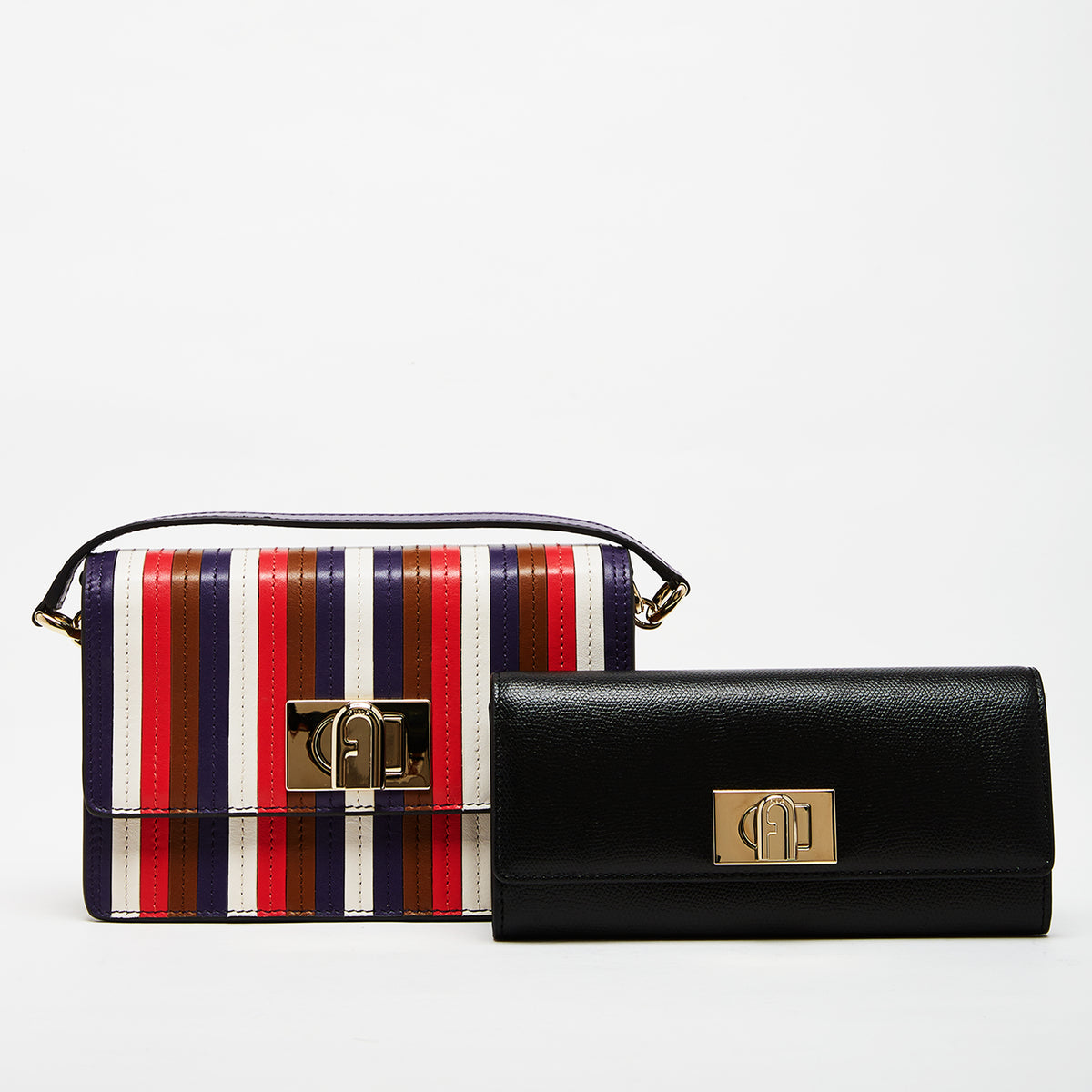 Furla 1927 Mini Crossbody Bag with Continental Wallet Combo Cogn Mystc Flam Nero Mini One Size