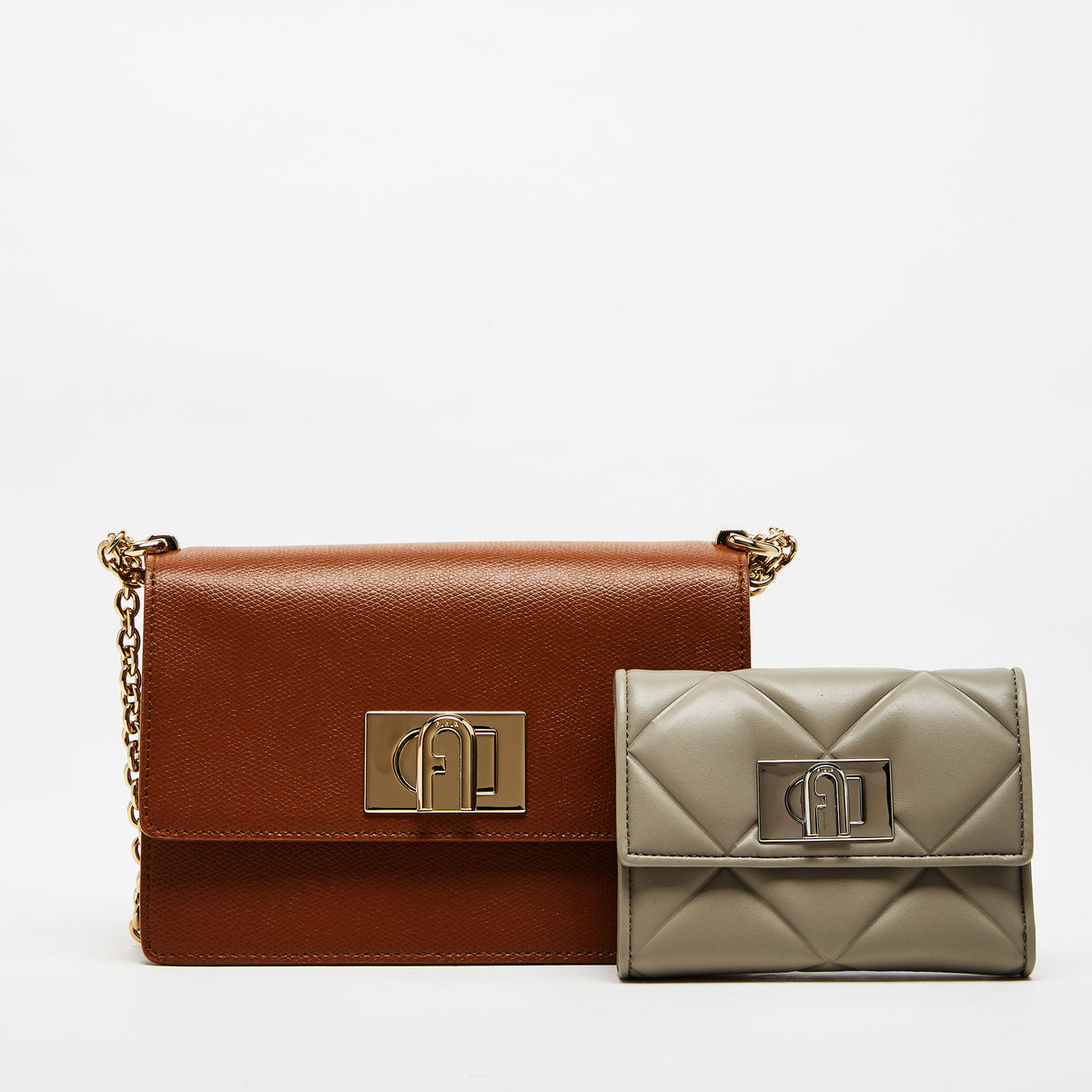 Furla 1927 Mini Crossbody Bag with Compact Wallet Combo Mars Marmo C Mini M