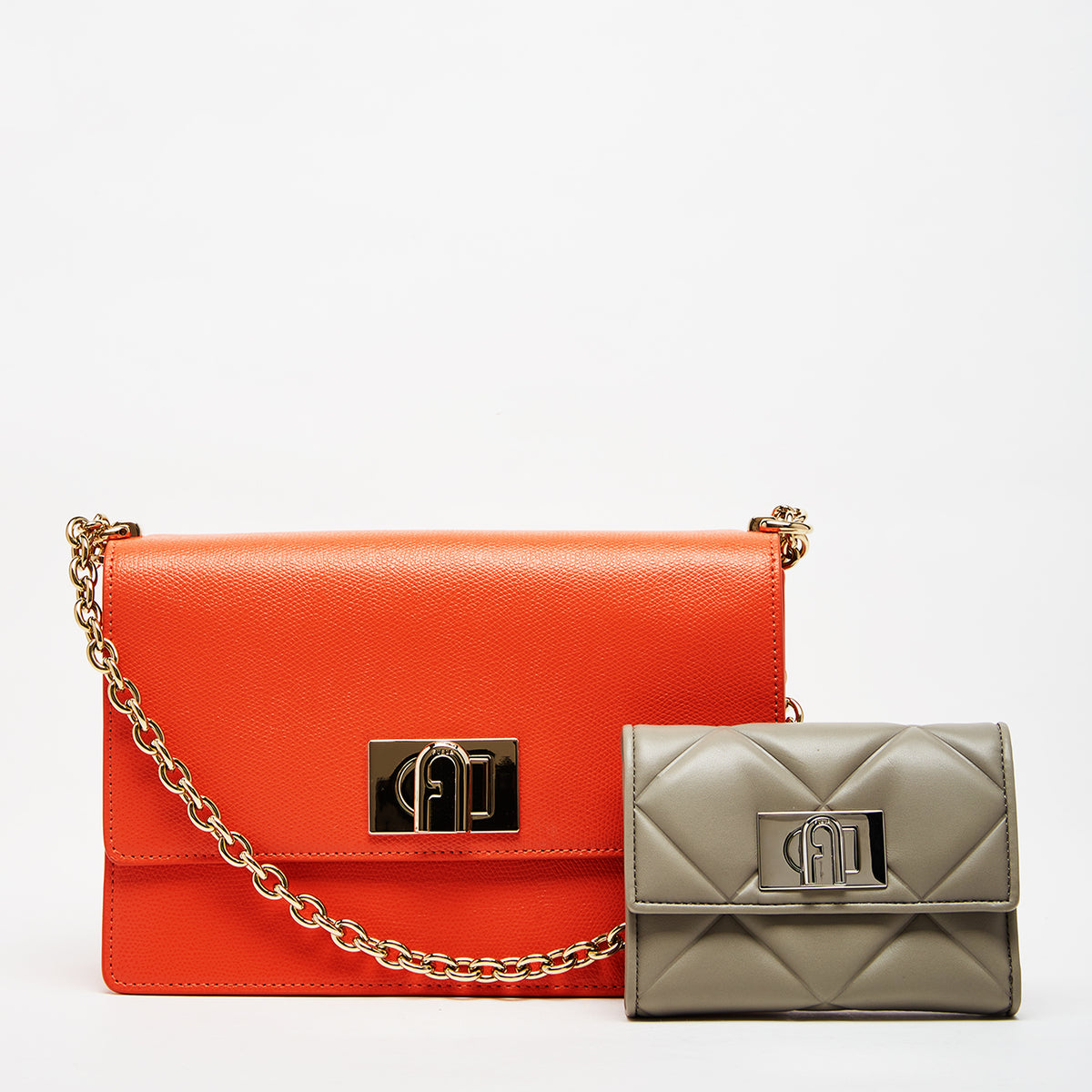 Furla 1927 Crossbody Bag with Compact Wallet Combo Clivia Marmo C S M