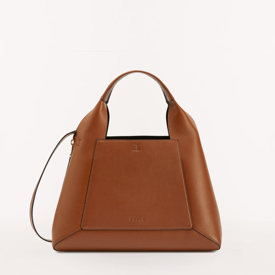 Furla Gilda Tote Bag Cognac H Nero L