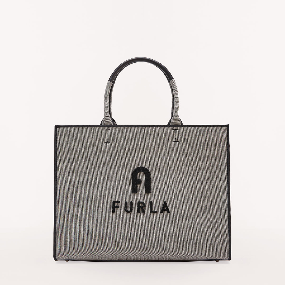 Furla Opportunity Tote, Grigio+Nero, Tess Denim Rock