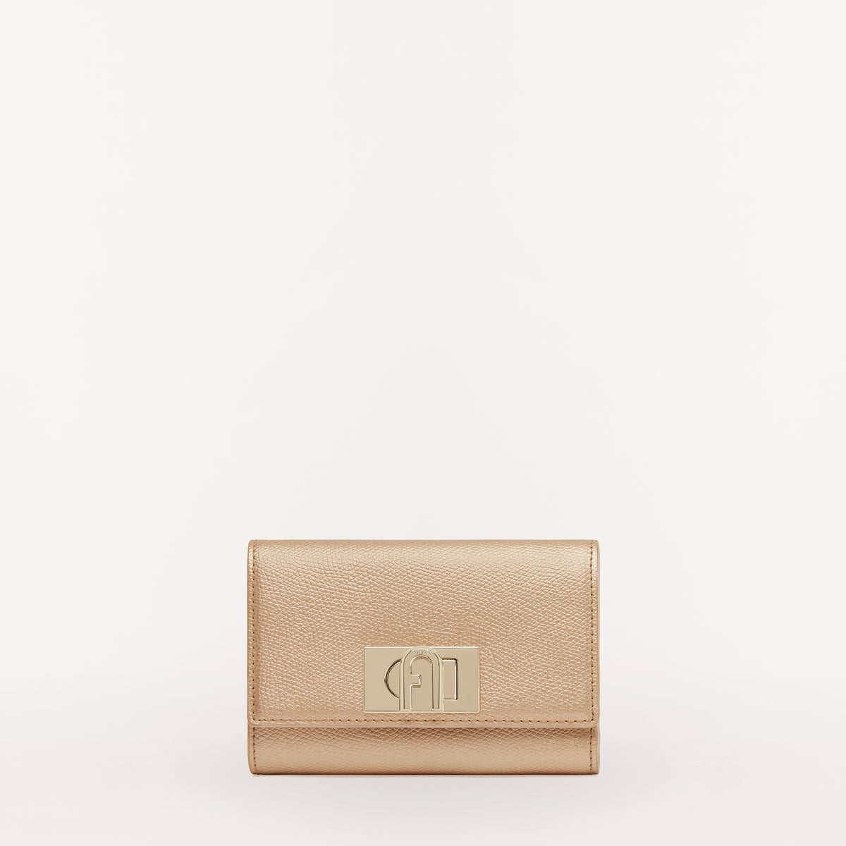 Furla 1927 Compact Wallet, Champagne, Ares Metal