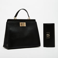 Furla 1927 Top Handle Bag with Continental Wallet Combo Nero Nero M One Size