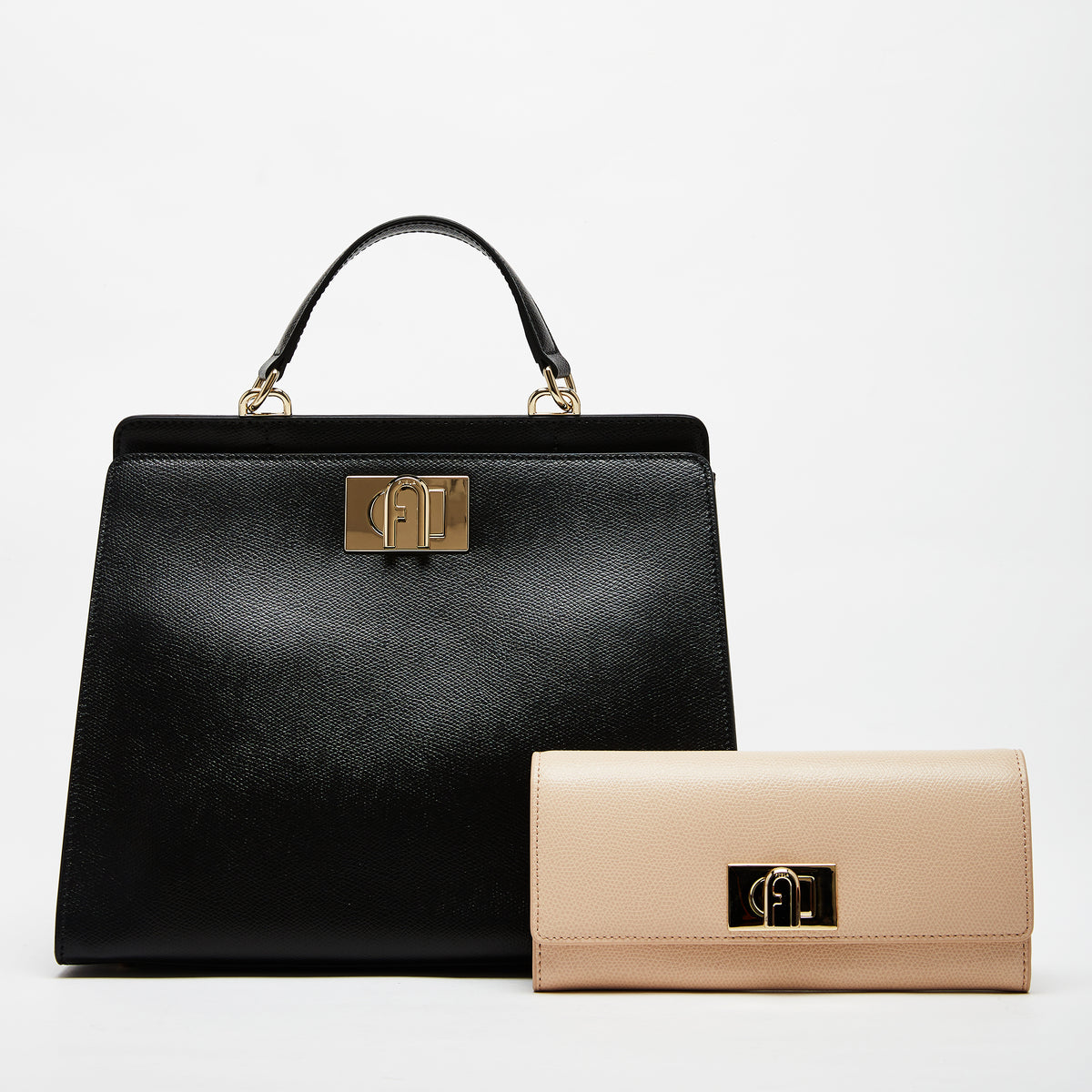 Furla 1927 Top Handle Bag with Continental Wallet Combo Nero Ballerina M One Size