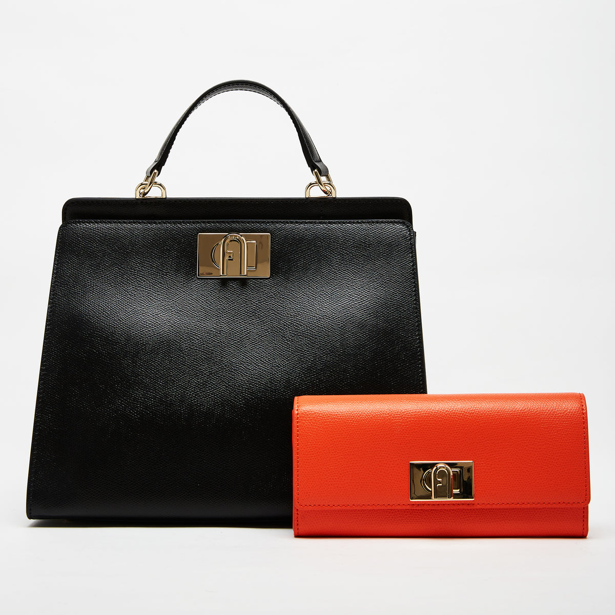 Furla 1927 Top Handle Bag with Continental Wallet Combo Nero Clivia M One Size